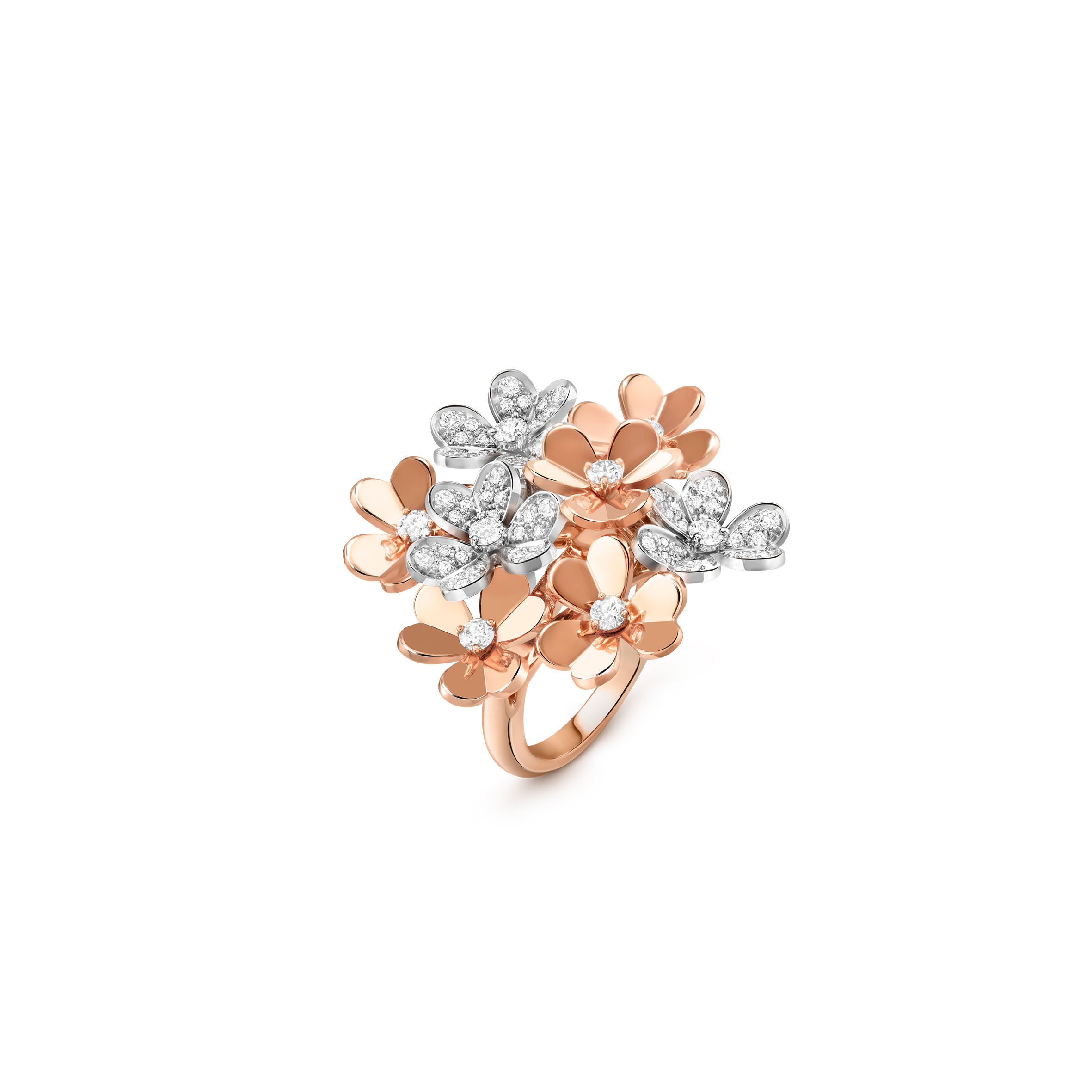 V*N CL*F arpels frivole ring, 8 flowers vcarfiq00